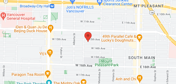 map of 156 W 13TH AVENUE